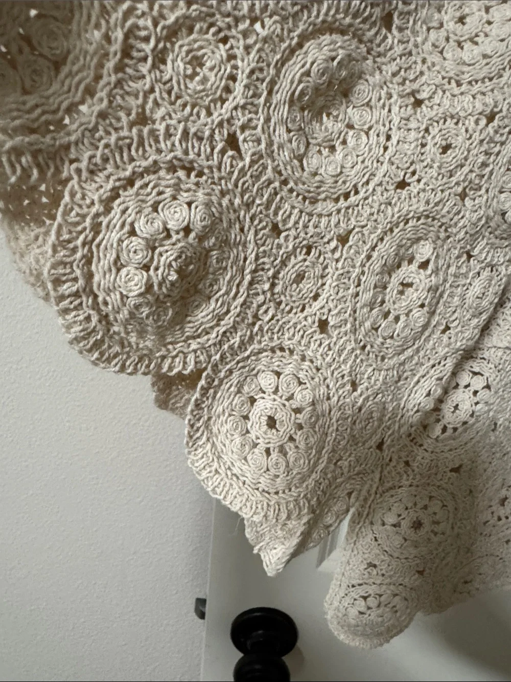 Anthropologie Crochet Circle Lace Boxy Tunic - Beige